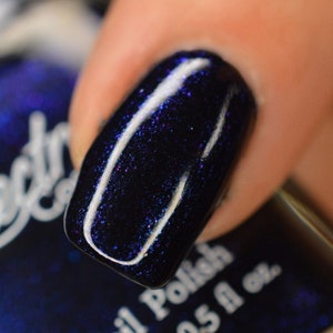 Black Nail Polish with Blue Sparkle ELECTRA