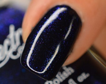 Black Nail Polish with Blue Sparkle ELECTRA