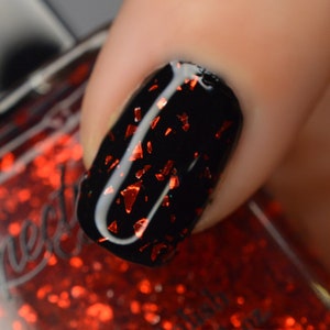 SLAY Metallic Red Glitter Shard Nail Polish Top Coat for Halloween