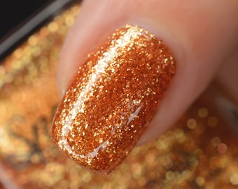 Golden Bronze Glitter Nail Polish QUEEN BEE