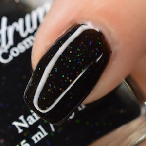 BLACK MAGIC Black Holographic Nail Polish image 1