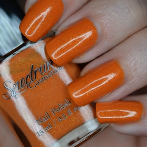 JACK Orange Halloween Nail Polish with Golden Shimmer