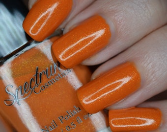 JACK Orange Halloween Nail Polish with Golden Shimmer