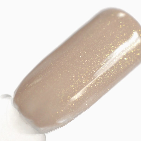 SHIMMERING BIRCH  Nude Nail polish with Gold Flakes