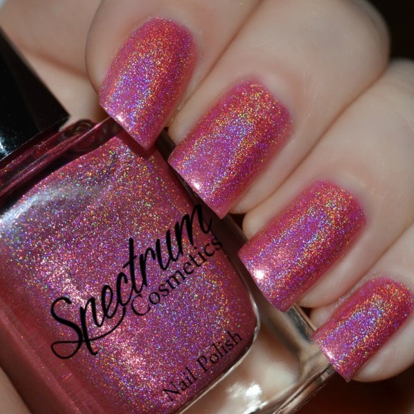 KISS THE GIRL Linear Holographic Pink Nail Polish