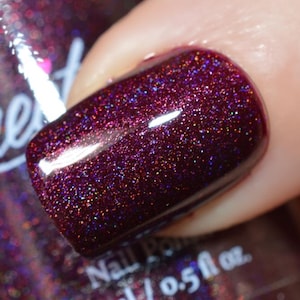 MULBERRY WINE  Holographic  Dark Burgundy Nail Polish