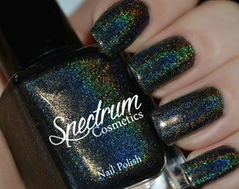 EVIL QUEEN Holographic Black Nail Polish