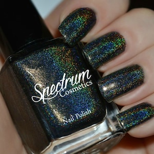 EVIL QUEEN Holographic Black Nail Polish