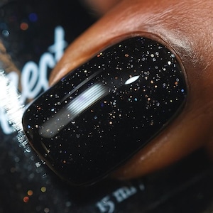 Black Holographic Glitter Nail Polish DARK MATTER