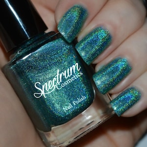 ONCE UPON A TIME Holographic Blue Green Nail Polish