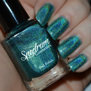 ONCE UPON A TIME Holographic Blue Green Nail Polish