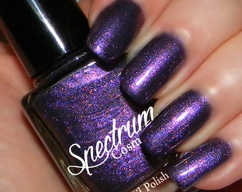 KATRINA Shimmery Purple Nail Polish with Orange Sparkle