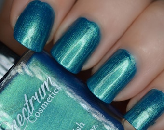 WARLOCK Blue Green Duochrome Nail Polish