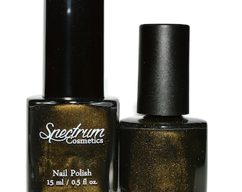 THE BASILISK Gemini: Blackened Gold Nail Polish  Black Zodiac Collection