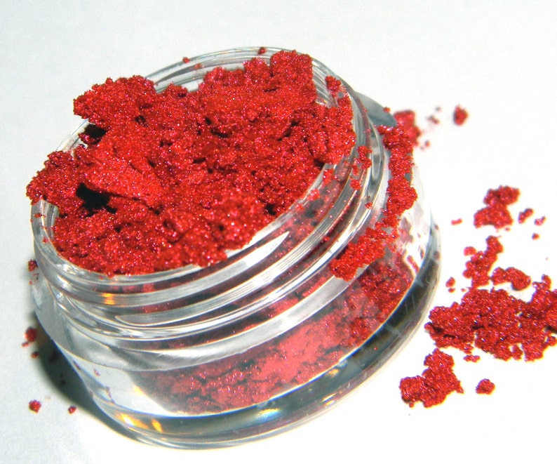 ORCHARD Bright Shimmery Metallic Red Eyeshadow image 2