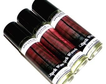 BACK WOODS Perfume Limited Edition Halloween Fragrance cranberry, black currant,  raspberry, cinnamon bark, cedarwood, amber