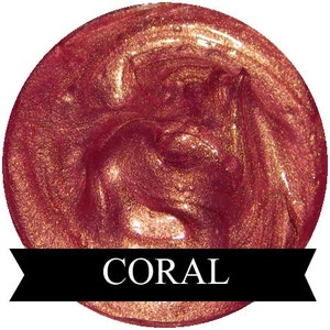 CORAL Lip Gloss with Gold Shimmer image 3