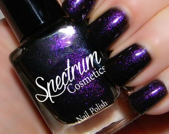 Black Nail Polish with Purple Sparkle ALCYONE