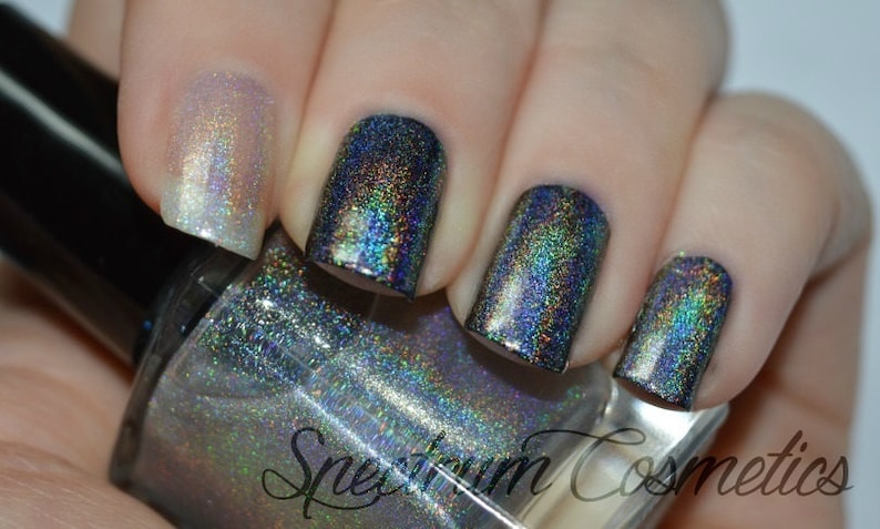 GLASS SLIPPER Linear Holographic Nail Polish Top Coat image 1