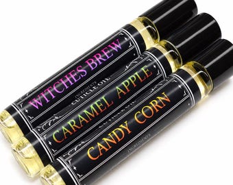 Set of 3 Halloween Cuticle Oils Candy Corn, Caramel Apple, Witches Brew