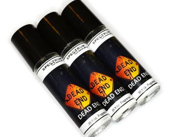 DEAD END Cologne Mens Fragrance Fall Halloween Line leather, black currant, and oak moss