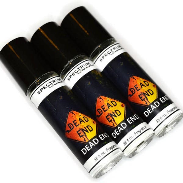 DEAD END Cologne Mens Fragrance Fall Halloween Line leather, black currant, and oak moss