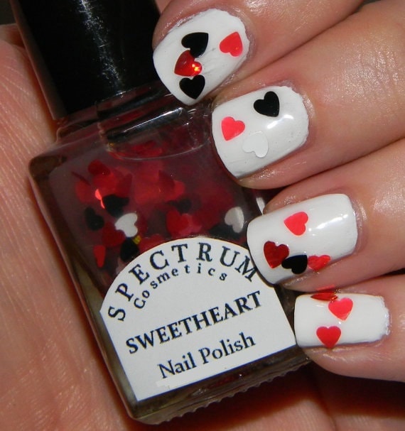 SWEETHEART Nail Polish Glitter Heart Top Coat - Etsy