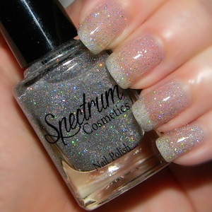 SILVER Holographic Glitter nail Polish MOON BEAM