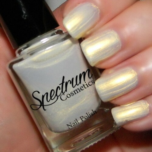 WHITE Nail Polish With Golden Iridescence HALO Etsy