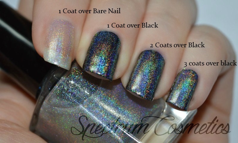 GLASS SLIPPER Linear Holographic Nail Polish Top Coat image 3