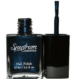 THE BEAST Aquarius Nail Polish Blackened Blue Nail Polish  Black Zodiac Collection