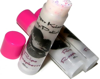 RIPE RASPBERRY  Sugar Kisses Lip Polish  Exfoliating Lip Scrub in a Tube