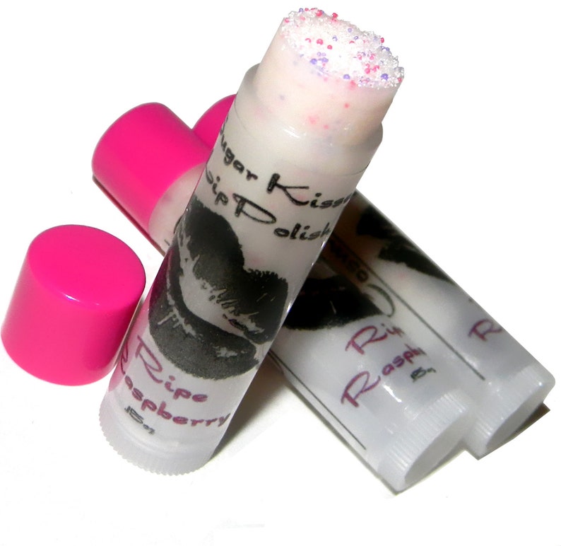 RIPE RASPBERRY Sugar Kisses Lip Polish Exfoliating Lip Scrub in a Tube image 1