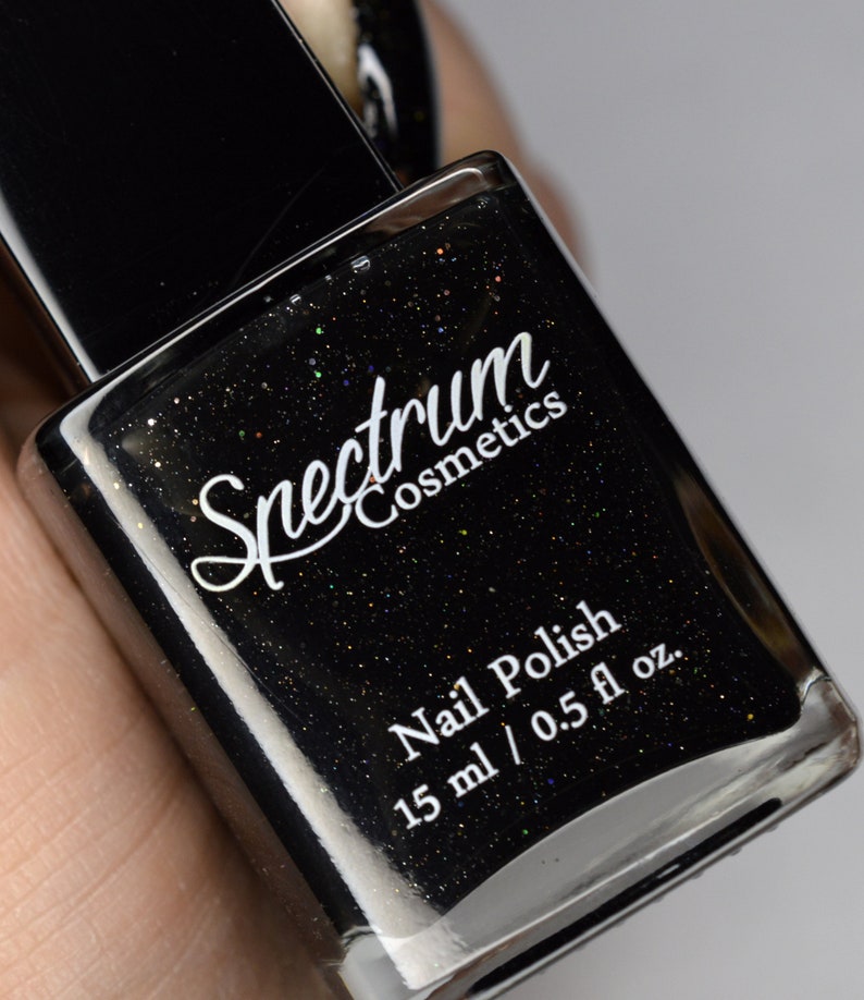 Black Holographic Glitter Nail Polish DARK MATTER image 3