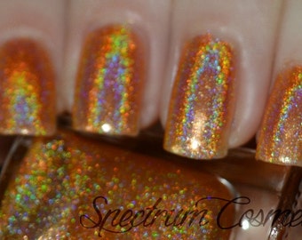 HUNTSMAN Linear Holographic Orange Nail Polish