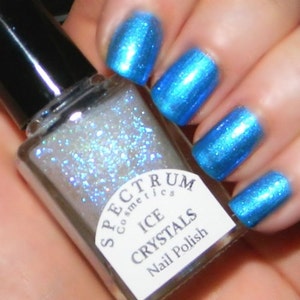 ICE CRYSTALS Glittery Top coat Nail Polish Winter Blues Collection image 2