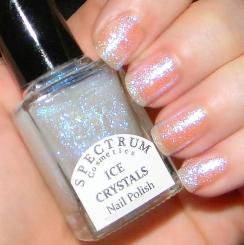 ICE CRYSTALS Glittery Top coat Nail Polish Winter Blues Collection image 1