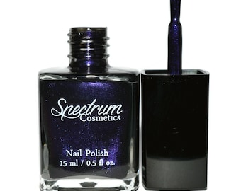 THE TEMPEST Sagittarius: Blackened Purple Shimmery Nail Polish - The Black Zodiac Collection