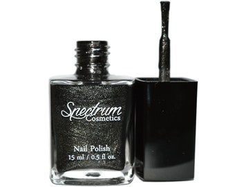 THE SERPENT Cancer Nail Polish Blackened Silver Nail Polish  Black Zodiac Collection