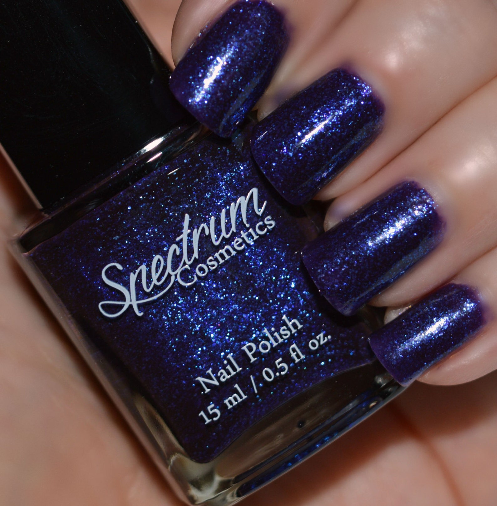NIGHTMARE Halloween Nail Polish Purple With Blue Glitter Etsy