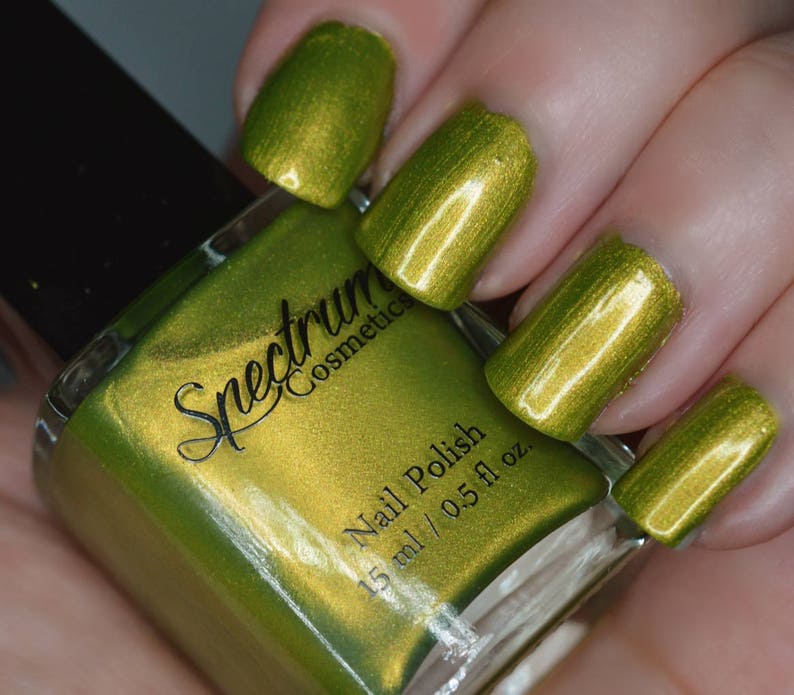 HEX Lime Green Metallic Duochrome Nail Polish image 1