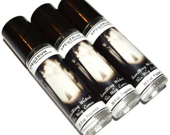 SOMETHING WICKED This Way COMES Perfume: Amber, Bergamot, Citrus, Black Roses, Lily of the Valley, Balsam, Cedar, Rosewood and Sandalwood