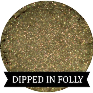 DIPPED IN FOLLY Olive Green gold Eyeshadow Edgar Allan Poe Fall Halloween shade