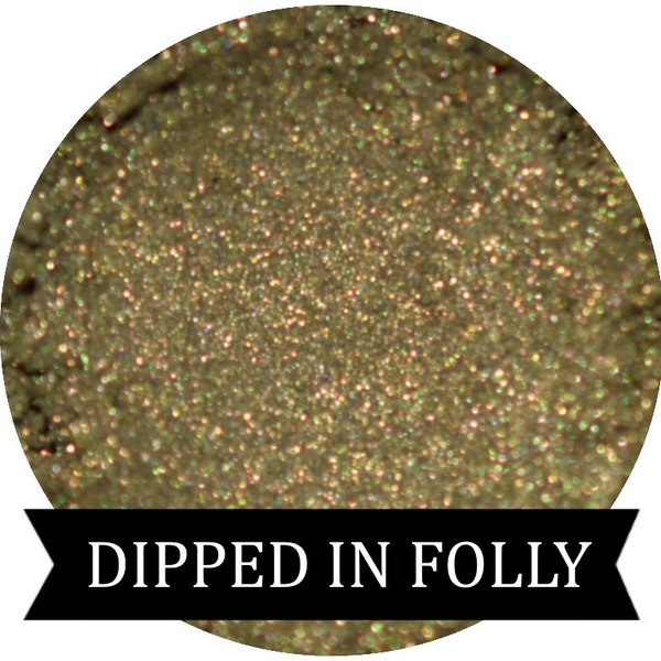 DIPPED IN FOLLY Olive Green gold Eyeshadow Edgar Allan Poe Fall Halloween shade