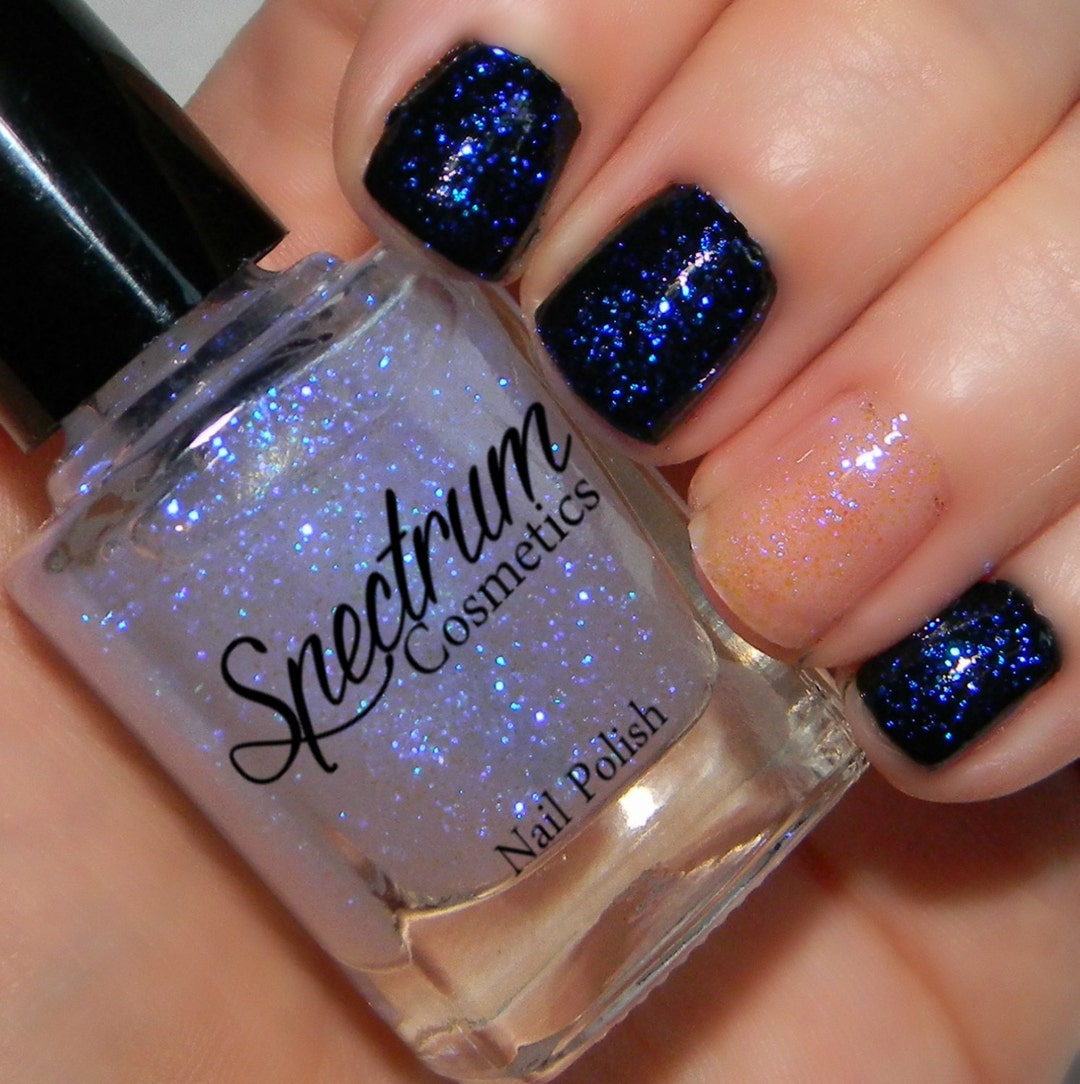 Iridescent Blue Glitter Nail Polish WINTER WONDERLAND - Etsy