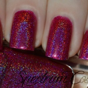 Enchanted Rose Linear Holographic Fuchsia Nail Polish image 2