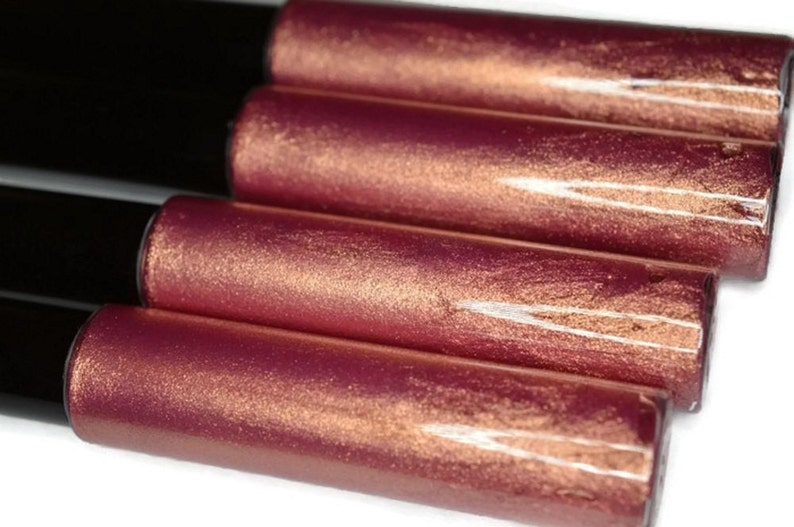CORAL Lip Gloss with Gold Shimmer image 4
