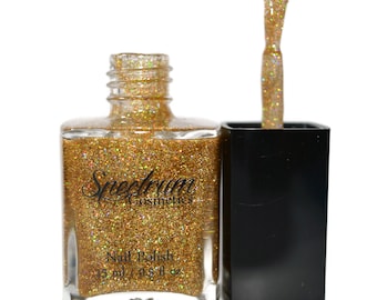GOLDEN KEY Gold Holographic Glitter  Nail Polish