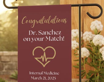 Custom Match Day Banner, Medical School Graduation Banner, Residency Gifts Match Day Sign Party Decor for Med School Grad Sign Doctor Grad