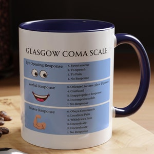 Medical Student Mug Glasgow Coma Scale, Funny Nurse Mug EMT Gift Medical School Graduation Gifts, Funny Med Student Gift for Future Doctor